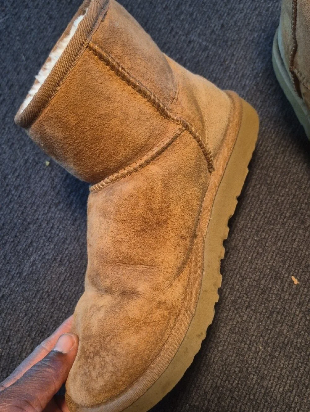 UGG Kids Chestnut Suede Shearling Boots